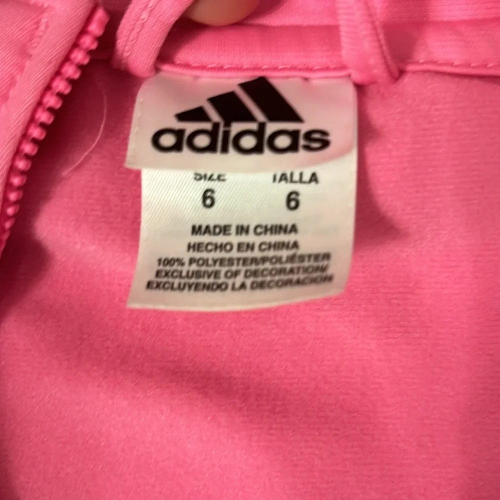 Girls pink Adidas track jacket. Size 6 - Picture 8 of 8